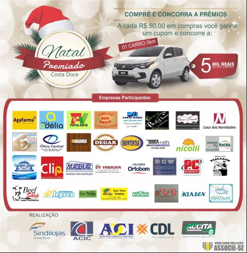 NATAL PREMIADO COSTA DOCE: ACI/CDL TRAZ CARRO 0KM E MAIS 6 MIL REAIS PARA SÃO LOURENÇO DO SUL