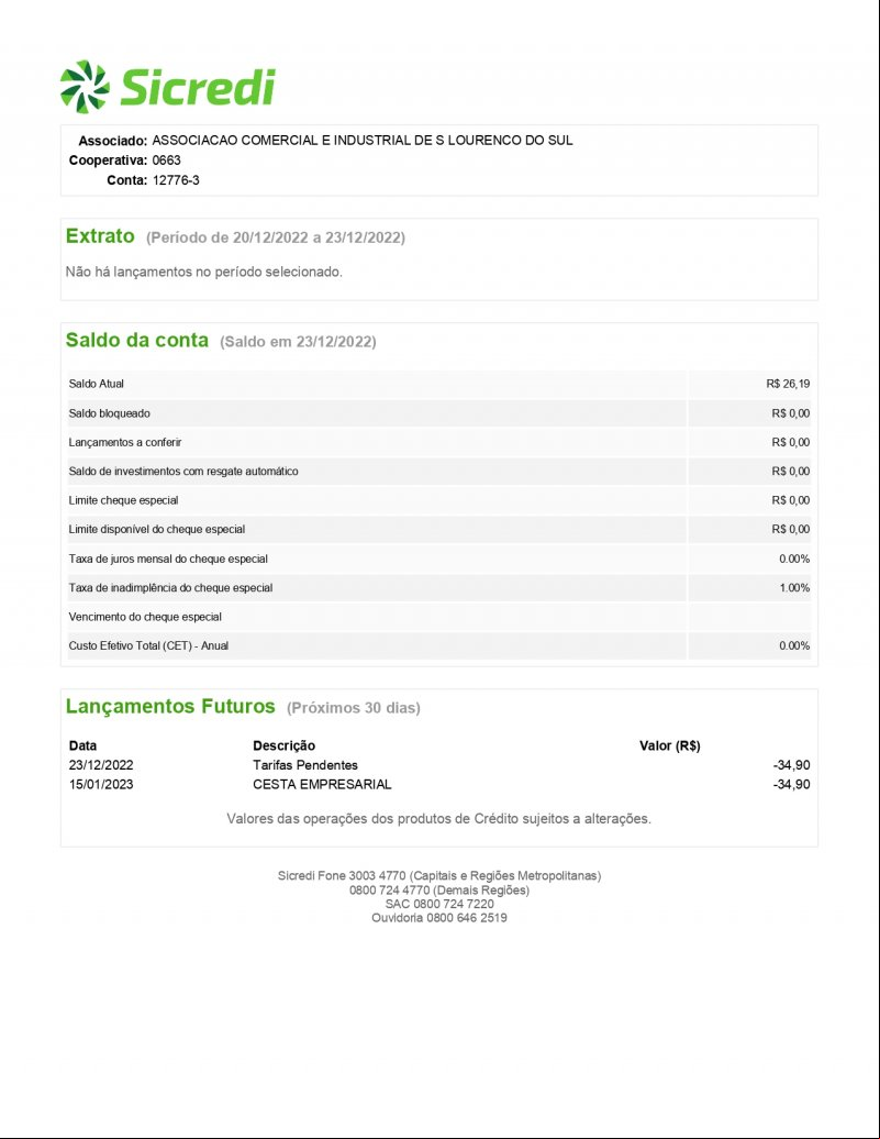 CONTA BANCÁRIA ATUALIZADA EM 23/12/2022