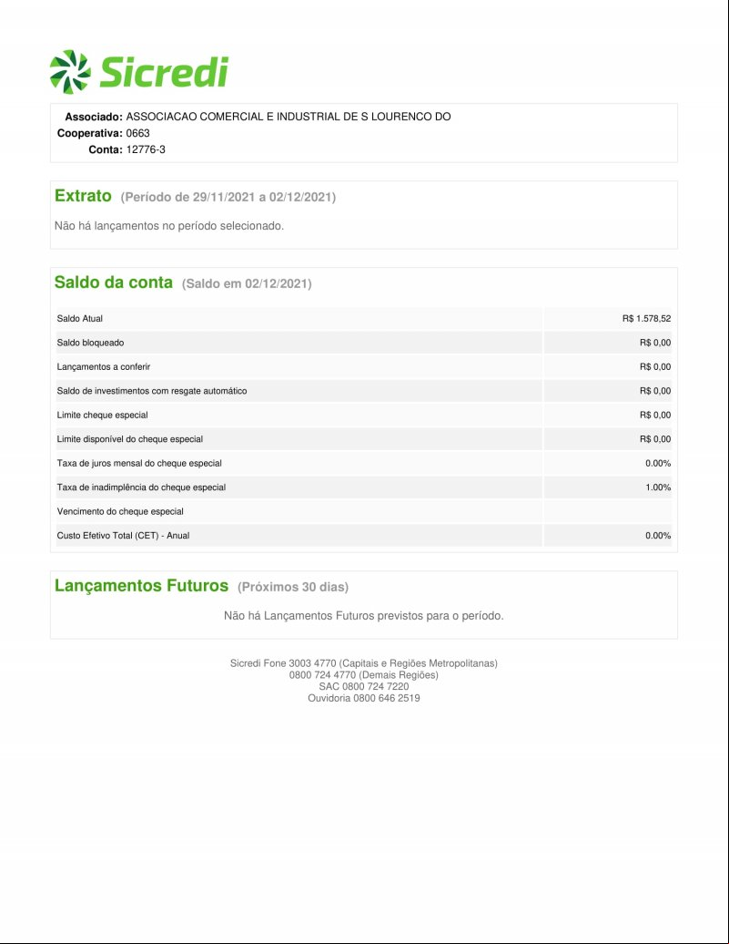 CONTA BANCÁRIA ATUALIZADA EM 02/12/2021
